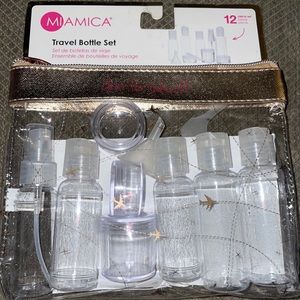 Miamica TSA Compliant Carry On Case Assorted Bottles Rose Gold Clear For TakeOff
